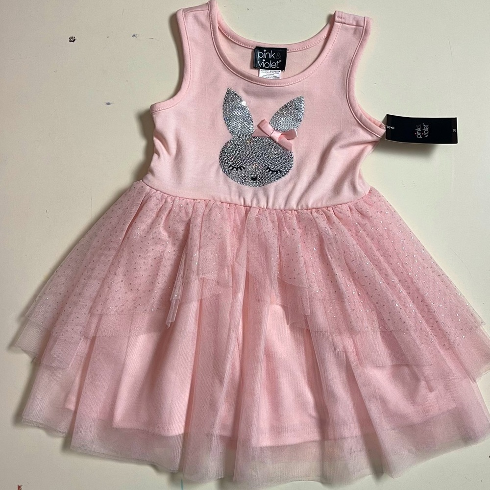 Pink Sequin Bunny Dress
